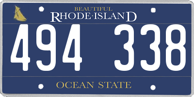 RI license plate 494338