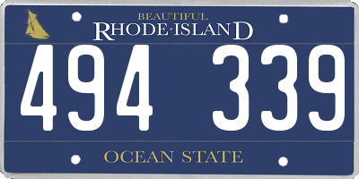 RI license plate 494339