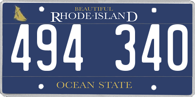 RI license plate 494340