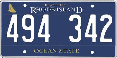 RI license plate 494342