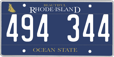 RI license plate 494344