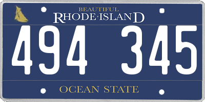 RI license plate 494345