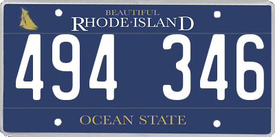 RI license plate 494346