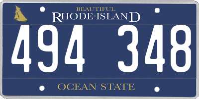 RI license plate 494348