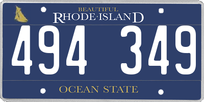 RI license plate 494349