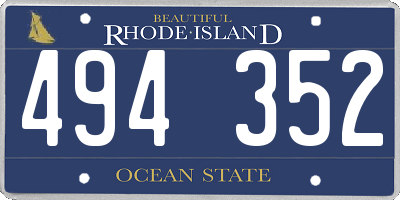 RI license plate 494352