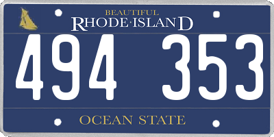RI license plate 494353