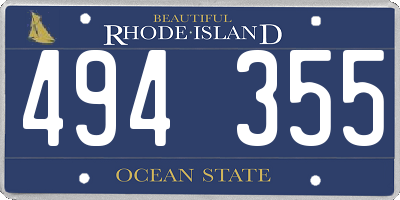 RI license plate 494355
