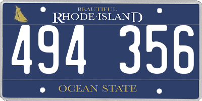RI license plate 494356