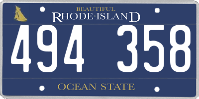 RI license plate 494358