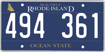 RI license plate 494361