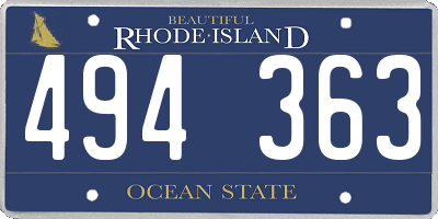 RI license plate 494363