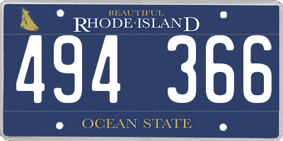 RI license plate 494366