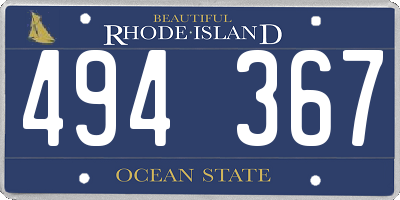RI license plate 494367
