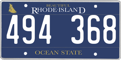 RI license plate 494368