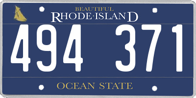 RI license plate 494371