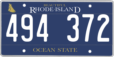 RI license plate 494372