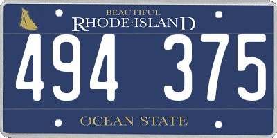 RI license plate 494375