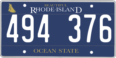 RI license plate 494376