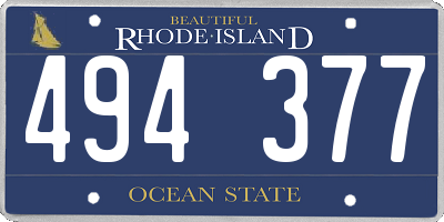 RI license plate 494377
