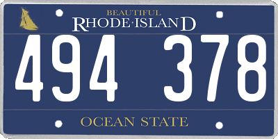 RI license plate 494378