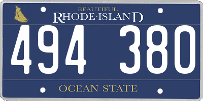 RI license plate 494380