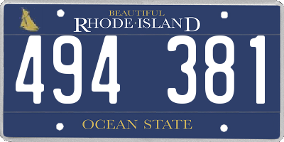 RI license plate 494381
