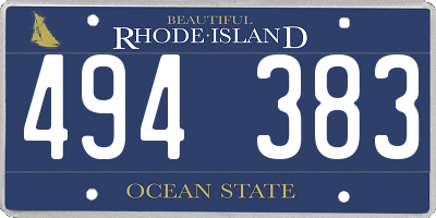 RI license plate 494383