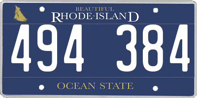 RI license plate 494384