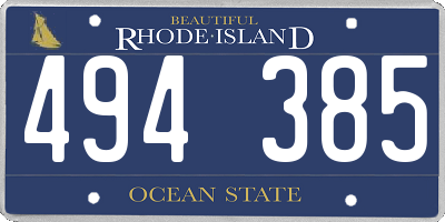 RI license plate 494385