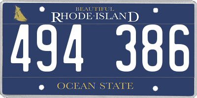 RI license plate 494386