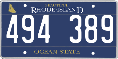 RI license plate 494389
