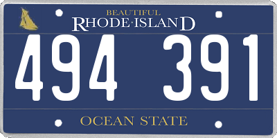 RI license plate 494391