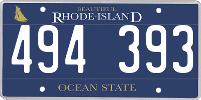 RI license plate 494393
