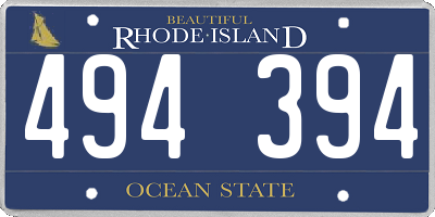 RI license plate 494394