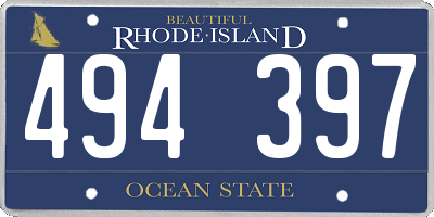 RI license plate 494397