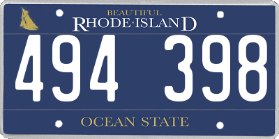 RI license plate 494398
