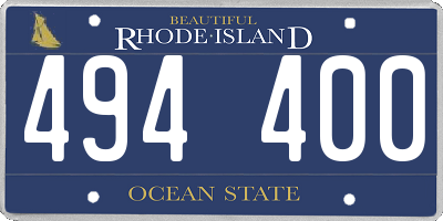 RI license plate 494400