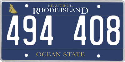 RI license plate 494408