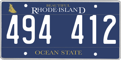 RI license plate 494412