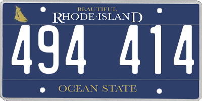RI license plate 494414