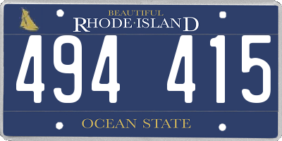 RI license plate 494415