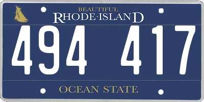 RI license plate 494417