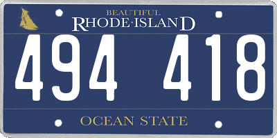 RI license plate 494418