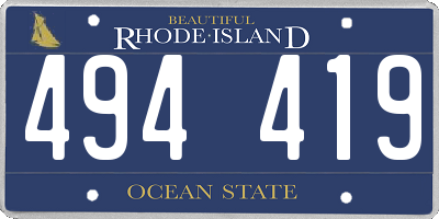 RI license plate 494419