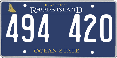 RI license plate 494420