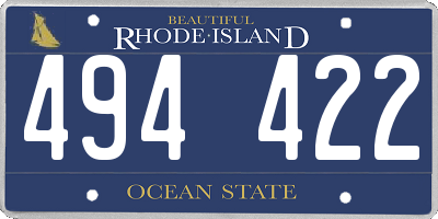 RI license plate 494422