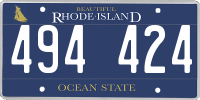 RI license plate 494424