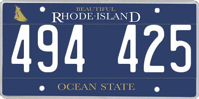 RI license plate 494425