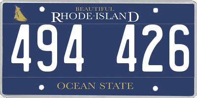 RI license plate 494426